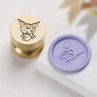 June New Laser Mini Fire Paint Seal Mini Copper Head Cartoon Hand Account Brass Engraving Seal Head Wholesale