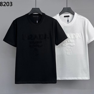 PD collection micro wide version loose short sleeve T-shirt 240g cotton round neck T men's short sleeve jacket cross-border half sleeve T