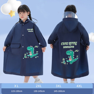 Children's Raincoat Boys' and Girls' Universal Full Body Waterproof Poncho for Kindergarten Primary School Students with Schoolbag