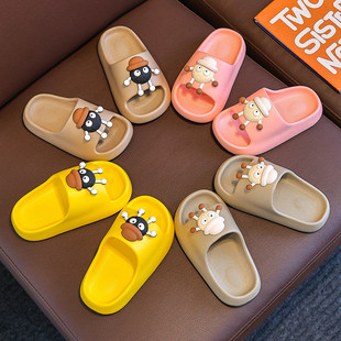 Children's slippers EVA deodorant boys and girls cartoon cute non-slip indoor bath soft bottom slippers baby shoes