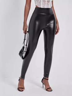 Cross-border Amazon Europe and the United States new women's pants nightclub fashion tight pencil pants waist hip PU leather pants