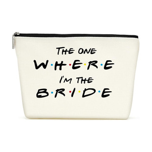 Amazon трансграничный AliExpress the one where I'm the bride белый холст косметическая сумка