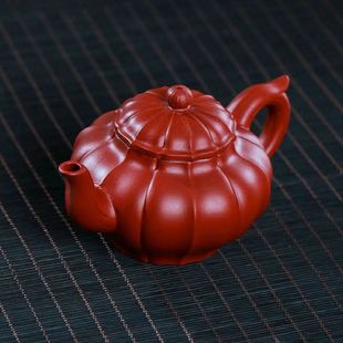 Аутентичный Исин фиолетовый глиняный горшок сырая руда красный халат коллекционный Тип ребристый узор улыбка Вишневый горшок бытовой кунг-фу чайник чайный сервиз