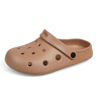 Dung-feeling Hole Shoes Women's Summer Outer Wear 2025 New Non-slip Thick Bottom Beach Shoes Men's Half Slippers