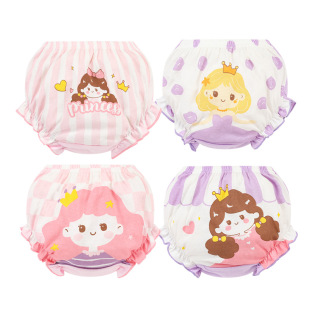 Bread Panties Bow Flower Bun Pants Baby 1-3 Years Old Triangle Shorts Panties Outer Wear Pants Small Middle-aged Children Triangle