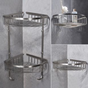 304 Stainless Steel Bathroom Corner Rack Storage Rack Bathroom Corner Rack Triangle Basket Wall Hanging Rack Storage Rack