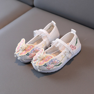 Women's Shoes Hanfu Shoes Children's Horse-faced Skirt Shoes Autumn fleece-lined National Style Shoes Antique Embroidered Shoes New Chinese Style Antique Shoes