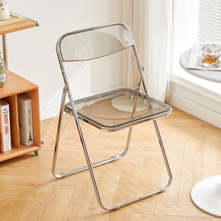 Transparent Folding Chair Industrial Style Dining Chair Ins Stool Fashion Internet Celebrity Photo Chair Clothing Store Cosmetic Chair Plastic