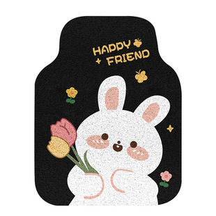 Cute Cartoon Car Silk Loop Foot Mat Car Dirt-resistant and Easy-to-take-care Universal Girl Non-slip Foot Mat for Hair