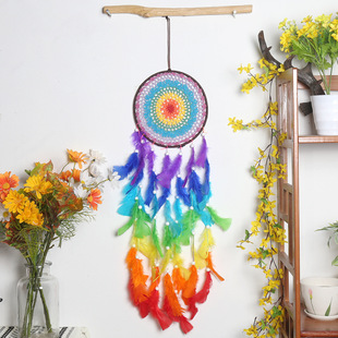 New MS0005 colorful feather dream catcher handmade decorative pendant dream catcher wall decoration wall hanging decoration