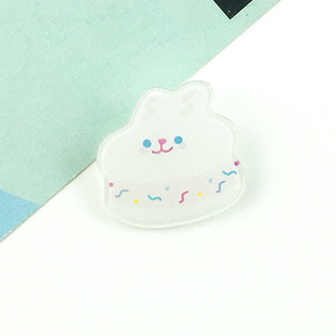 New Acrylic Brooch Cartoon Cute Bear Bunny Rabbit Badge Korean Children's Pendant Student Pin Bag