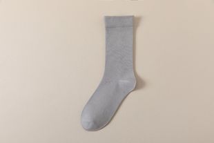 Socks Women's Spring and Autumn Mid-Length Socks Pure Cotton Anti-Pilling Boneless Long Socks Japanese Style Solid Color Breathable Women's Moon Socks