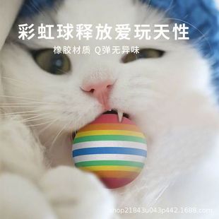 Wholesale eva cat toy ball is not rotten slightly elastic cat mute pet dog cat molars rainbow foam ball