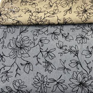 Thickened Leris Peony Flower Flocking Fabric Autumn and Winter New Chinese Style suit Women's dress Hanfu Fabric