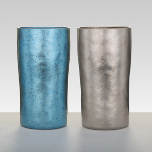 Double layer pure titanium beer cup vacuum insulation titanium cup fashion cup titanium gold beverage cup pure titanium mug