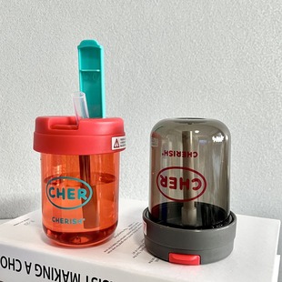 Ins Simple High Beauty Value Plastic Cup Cute Mini Ton Cup Children's Water Cup Portable Travel Car Cup