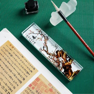 Chinese retro crystal paperweight teacher's day Father's Day glass decoration four treasures creative personalized paperweight gift