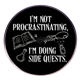 I Don't Procrastination in the Line Task Brooch English Pin Badge Metal Alloy Badge Accessories