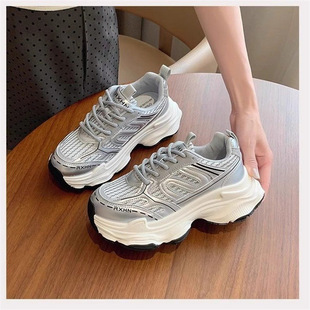 Foreign trade original order Red Torre Shoes Women's 2025 Spring and Summer New Thick Sole Increased Mesh Breathable Paris sneaker