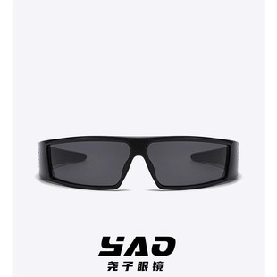 European and American trend headband sunglasses two-in-one fashion future technology sense disco fashion catwalk high sense sunglasses