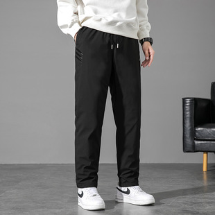 Winter Down Pants Men's Outward Wear Fashionable Handsome Loose Large Size Thickened Outdoor Warm White Duck Down Solid Color Casual Pants