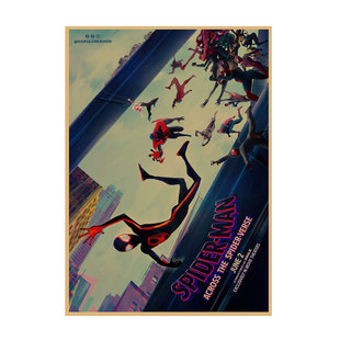 Spider-man Vertical Horizontal Universe SpiderMan Poster Marvel Movie Retro Kraft Paper Poster Decorative Wall Painting 710