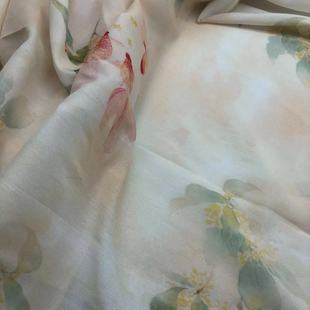Xiaojun Textile New Chinese Style Polyester Goldfish Flower Internet Celebrity Popular Printed Fabric Cheongsam Antique Hanfu