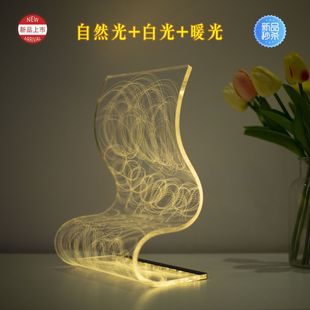 Ins style acrylic water lamp Great Wall high color value creative led luminous three-color atmosphere table lamp ornaments