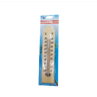 Pine wood thermometer measuring indoor greenhouse red kerosene wooden square thermometer wholesale