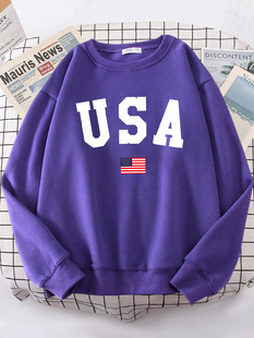 Usa American Flag Patriotic Set Hoody Women simple Oversize