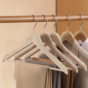 Vintage Bold Camphor Wood Hanger Suit Suit Unpainted Solid Wood Hanger Home Hotel Clothes Support Anti-mildew and Insect