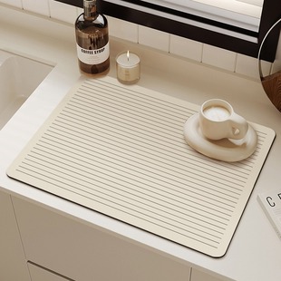 Light Luxury Coffee Machine Mat Kitchen Drain Mat Diatom Mud Countertop Dining Table Tableware Absorbent Quick-drying Heat Insulation Mat Dishwashing Mat