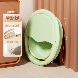 ✅New Style Cream Style Foot Bucket Household Large Capacity Dormitory Foot Washing Massage Health Foldable Foot Bucket with Lid