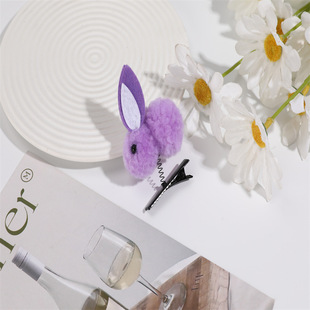 Mid-Autumn Festival Lantern Decoration Accessories Fur Ball Ice Island Hair Bunny Hairpin Diy Children Cute Plush Doll
