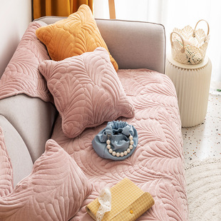 Flannel Sofa Cushion Simple Modern Cushion Autumn and Winter Plush Cover Towel Cover Cloth Sofa Cover Machine Washable Cushion