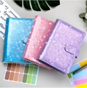 Cross-border Digital Pattern Loose-leaf Financial Notebook Leather Loose-leaf Notebook A6 Cash Deposit Budget Book