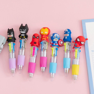 Cute cartoon cute four-color push color ballpoint pen student stationery Christmas prize reward at the end of June 1