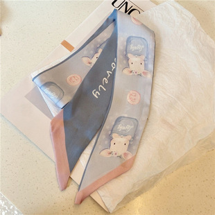 Internet celebrity scarf hair band female hair tie bow Korean style elegant elegant French retro hair rope ribbon hair accessories scarf