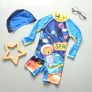 Korean-style Sunscreen Quick-drying Long-sleeved Swimwear Boys' Swimwear Suit for Little Boys and Small Children's Baby Beach Surfer Fashion