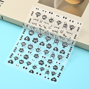 Cartoon transparent stickers custom cute girl heart decorative stickers children's hand account goo plate material small stickers custom