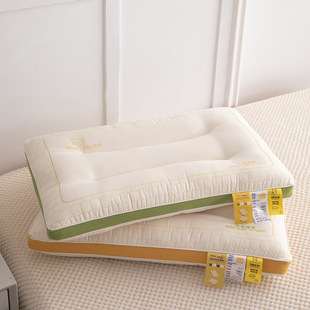 Factory direct pillow Q elastic soft glutinous milk fragrance quilted embroidered bread toast neck pillow sleep pillow cervical spine protection