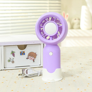 Turbo handheld charging fan with DIY cartoon capybara sticker mobile phone stand base small fan companion gift