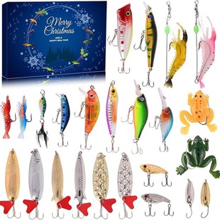 Cross-border Creative Fishing Lovers suit Fishing suit Various Fish Hook Advent Calendar Blind Box Christmas Toys