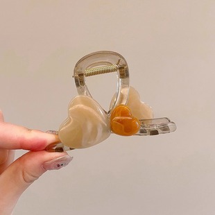 South Korea jelly color love grab clip women's 2025 new high-end sense back of the head plate hair shark clip does not hurt the hair card