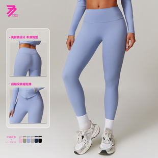 European and American Winter Tight Yoga Pants fleece-lined Women's High Waist Sports Naked Fitness Pants Hip Warm Yoga Clothing 8924
