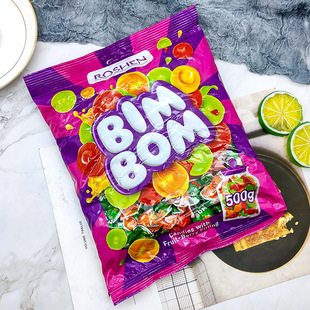 Russian imported fruit ping pong candy multi-flavor fruit hard candy casual snack candy 500g wedding