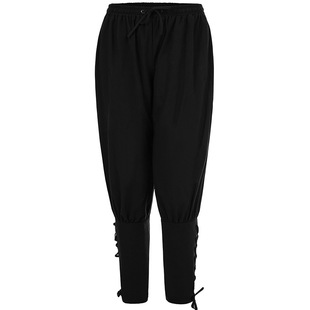 European and American wish Amazon Retro Medieval Performance Pants Men's Casual Trousers Ankle Strap Pants Steampunk Pants