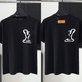 Foreign trade. High Version Donkey Home 2025 New Series Jacquard Style Trendy Brand Casual Men's and Women's Knitted Short-sleeved T-shirt