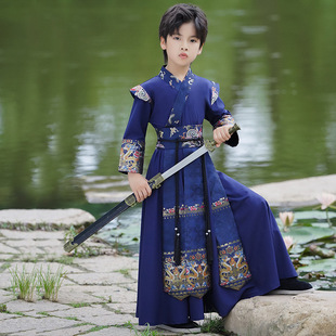 New boys' Hanfu 2024 Autumn and Winter Dragon Year Original Tang Suit Guoxue Children's Ancient Suit suit Performance Suit Wholesale