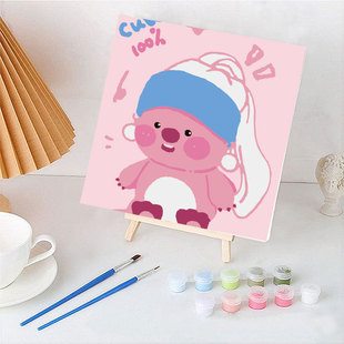 DIY digital oil painting children's handmade birthday gift acrylic pigment density board painting plate oil painting stall wholesale